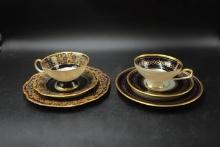 2 Three Piece Cup And Saucer Sets