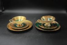 2 Three Piece Cup And Saucer Sets