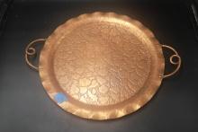 Large Copper Tray With Handles