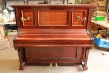 Gebr Dohnert Dresden Piano with Highly Finished Case and Brass Candle Holders