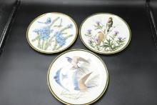 3 Franklin Mint Audubon Bird Plates