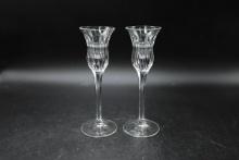 Pair Crystal Candle Holders