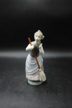 Lladro Girl With Mop Figurine