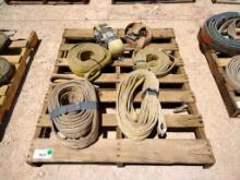 Pallet of Misc Lifting Slings, Ratchet Straps