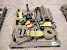 Pallet of Misc Lifting Slings, Ratchet Straps