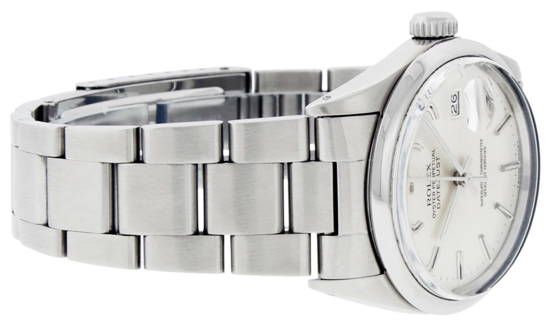 Rolex Men's Stainless Steel Silver Index Datejust Wristwatch