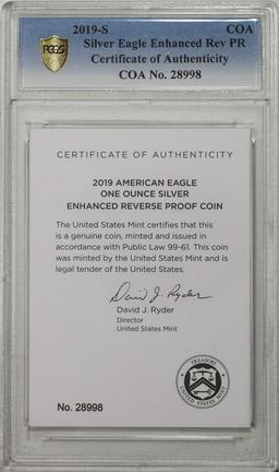 2019-S Enhanced Reverse Proof $1 American Silver Eagle Coin PCGS PR69 Baltimore FS