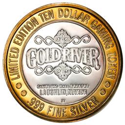 .999 Silver Gold River Laughlin, Nevada $10 Casino Limited Edition Gaming Token