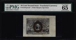 1863 Second Issue 10 Cents Specimen Fractional Note Fr.1244sp PMG Gem Unc 65EPQ