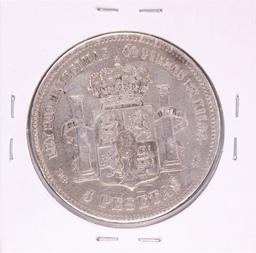 1875 Spain 5 Pesetas Silver Coin
