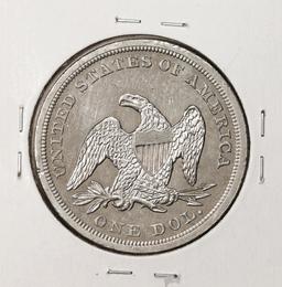 1849 $1 Seated Liberty Silver Dollar Coin