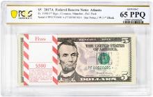 Pack of 2017A $5 Federal Reserve STAR Notes Atlanta Fr.1998-F* PCGS Gem UNC 65PPQ