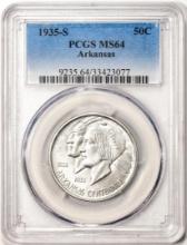 1935-S Arkansas Centennial Commemorative Half Dollar Coin PCGS MS64