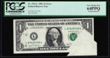 1981 $1 Federal Reserve Note Printed Fold over Error PCGS Very Choice New 64PPQ