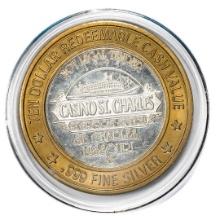 .999 Fine Silver Casino St. Charles Riverfront Station $10 Limited Edition Gaming Token