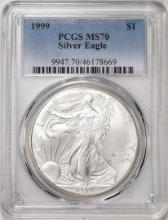1999 $1 American Silver Eagle Coin PCGS MS70