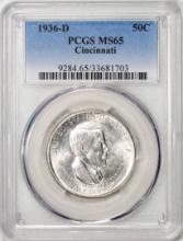 1936-D Cincinnati Commemorative Half Dollar Coin PCGS MS65