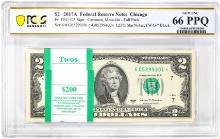 Pack of 2017A $2 Federal Reserve STAR Notes Chicago Fr.1941-G* PCGS Gem UNC 66PPQ