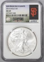 2014 $1 American Silver Eagle Coin NGC MS69 San Francisco Giants
