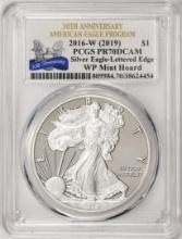 2016-W Lettered Edge $1 Proof American Silver Eagle Coin PCGS PR70DCAM WP Mint Hoard