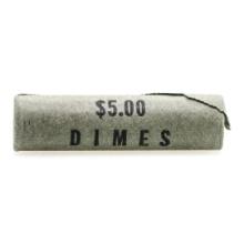 Original Bank Roll of (50) Brilliant Uncirculated 1964-D Roosevelt Dime Coins