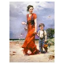 Pino (1939-2010) "At the Beach" Limited Edition Giclee on Canvas