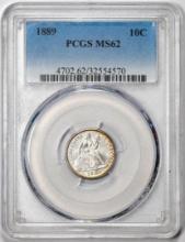1889 Seated Liberty Dime Coin PCGS MS62