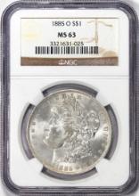 1885-O $1 Morgan Silver Dollar Coin NGC MS63