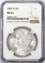 1885-O $1 Morgan Silver Dollar Coin NGC MS63