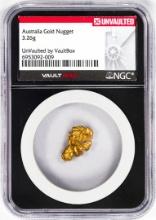 3.26 Gram Australia Gold Nugget NGC Vaultbox Unvaulted