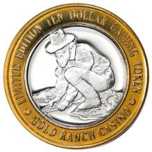.999 Silver Gold Ranch Casino Verdi, Nevada $10 Casino Limited Edition Gaming Token