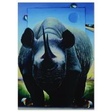 Ferjo "Rhino On The Move" Limited Edition Giclee On Canvas