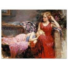Pino (1939-2010) "A Mother'S Love" Limited Edition Giclee On Canvas