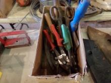 Box of Scrapers and Tin Snips  (64)