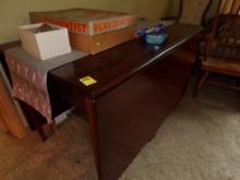 Mahogany Colored Dual Side Folding Table 76'' Overall Each Side 24'', Main