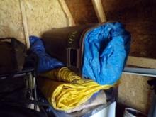 Large Group of Tarps In Garbage Can & On The Stove
