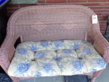 Rose Gold Colored Wicker Furniture On Front Porch, (1) Loveseat and (2) Sin