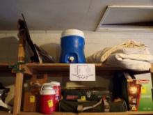 Contents Of Ride Side Upper 2 Shelves Of Shelving Unit In Small Garage, - C