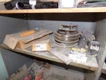 Contents of Top Shelf - Blastrac Parts, Slap Stapler, Electrical Components