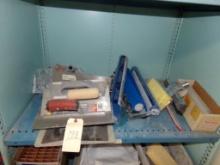 Contents of Shelf - Lots of Trowels, Rollers and Floor Squeegees (Office Up