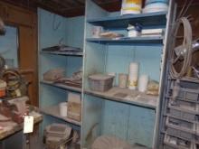 (2) Sections Of Blue,Metal, Shelving w/Remaining Contents, NO ELECTRIC MOTO