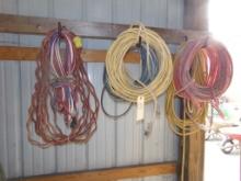 Group Of Assorted Extension Cords On Back Wall, Near Door, (Warehouse Back