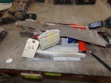 Group w/Hand Saws, Mitre Box, Black And Decker Power Caulk Gun (Front Garag