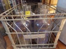 (6) One Gal. Chemung Spring Water Bottles in a Cornell Metal Milk Crate (Li