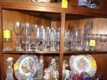 Contents of Top Shelf of Corner Cabinet, Liquer Glasses, See Photo (Dining