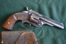 Schofields 45 revolver top-break. Wells Fargo Side Arm w/ original holster, SN:1220