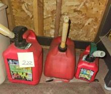 3 plastic Gas Cans