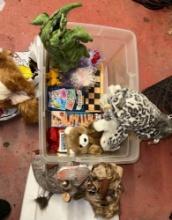 Tote full of Vintage 90?s stuffed toys and games