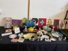 Green and blue pottery, art craft and more