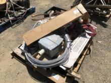 Pallet of Misc Items, Including Steel Cable,